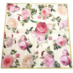 Ubrousek růže na béžové