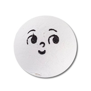 Vatová kulička 22 mm bílá s obličejem 424A