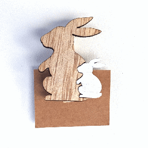 Kolíček zajíčci 4,5cm bílý 1ks