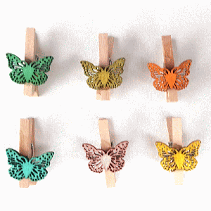 Motýl na kolíčku 1,5x3cm 6ks