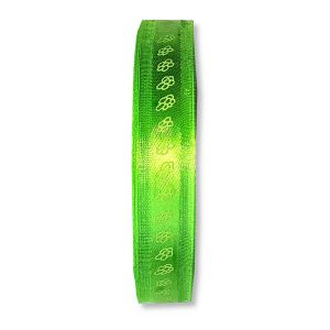 Stuha s vlascem kytky zelené 15mm-1m
