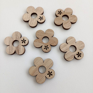 Kytka kulatá 2,8cm- 6ks přírodní