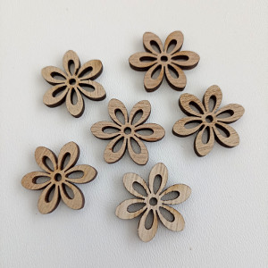 Kytka  2,5cm- 6ks přírodní