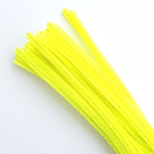 Chlupatý drátek pr.6mm 30cm - žlutá neon