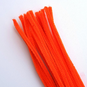 Chlupatý drátek pr.6mm 30cm - oranžová neon