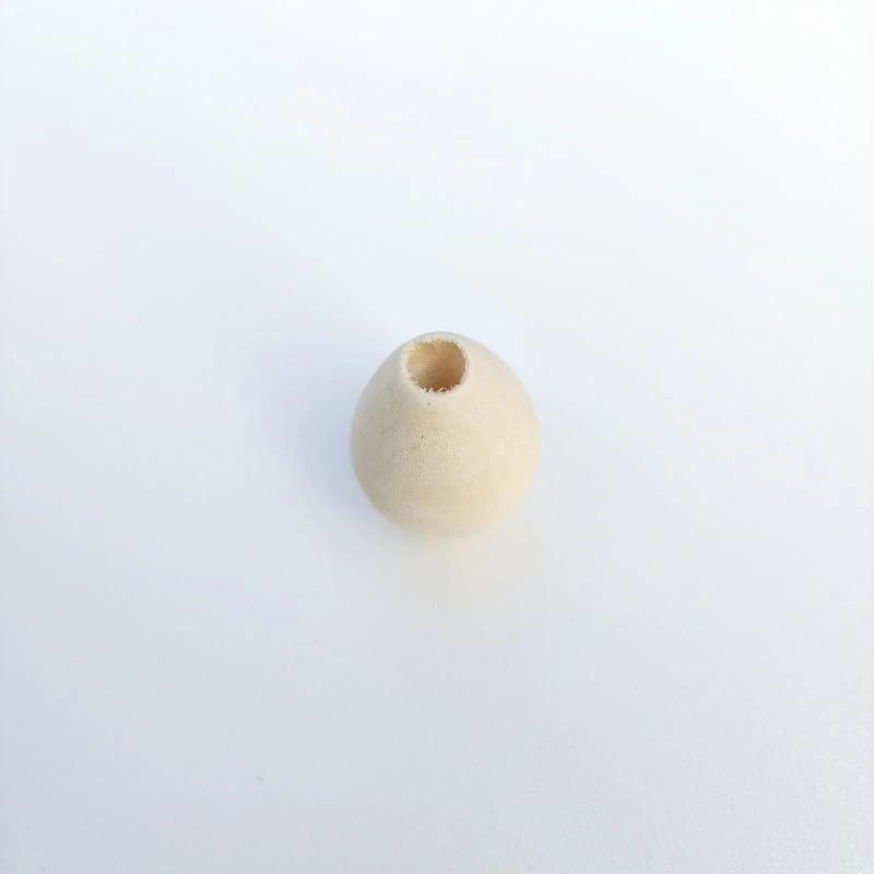 Korálky dřevěné nelakované 19x21mm, dírka 5mm,-1ks