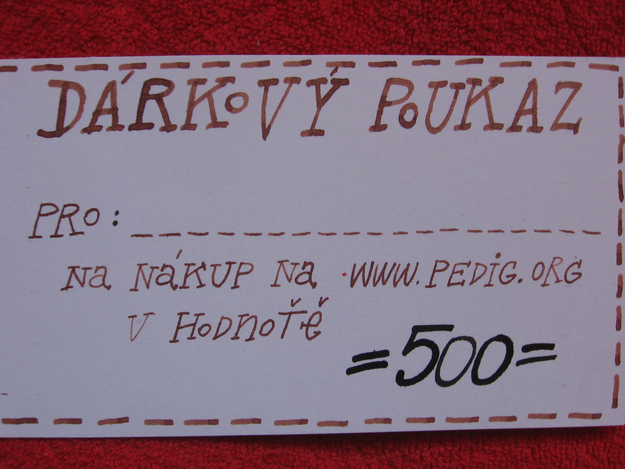 Dárková poukázka 500