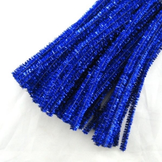 Chlupatý drátek pr.6mm 30cm - třpytivé modré